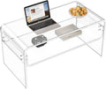 Acrylic Coffee Table, Orange Rectangle Side Table Furniture, Modern Tea Table with Open Storage for Living Room, Office Reception and Bedroom