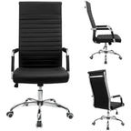 Ribbed High Back Office Chair, Ergonomic Conference Desk Chair for Home Office, Meeting Room and Workspace