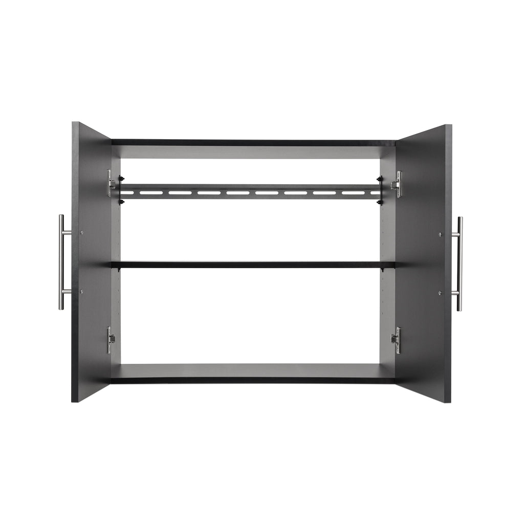 Prepac HangUps 30" Upper Wooden Garage Storage Cabinet in Black