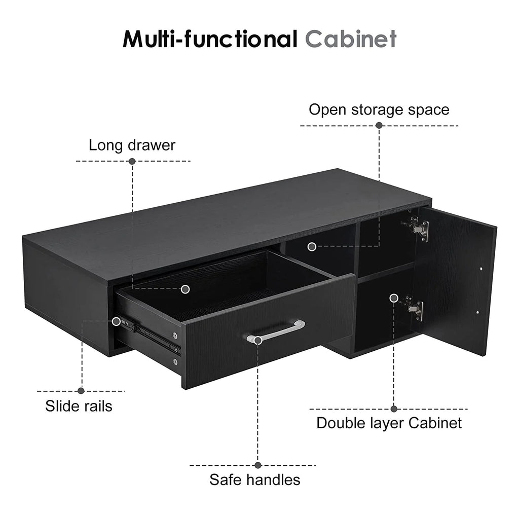 BarberPub Barber Wall Mount Station with Drawers, Beauty Multi-Functional Storage Cabinet 2530