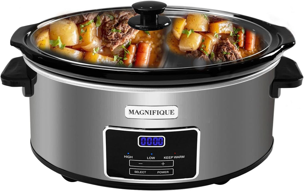 4 Quart Programmable Casserole Slow Cooker, 8-in-1 Multi Cooker with Removable Non-Toxic Stoneware Crock, Claypot Slow Cooker, Rice-cooking, Nonstick, Oven Safe Pot to 450°F, Olive