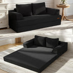 Convertible Futon Sofa Bed, 59" Folding Boneless Loveseat Small Couch