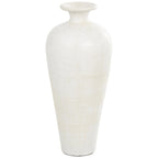 Tall Ceramic Amphora Floor Vase, White Decorative Vase for Home Decor