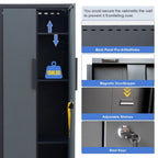 HPDMC Garage Storage Cabinet System 7-Pcs Workshop Set Metal Garage Cabinets System with Steel Cabinet Drawers, Workbench, Pegboard for Garage Tool Organization