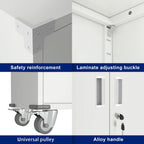 Aobabo 72 Inch Locking Storage Cabinet w/ Adjustable Shelves, Gray