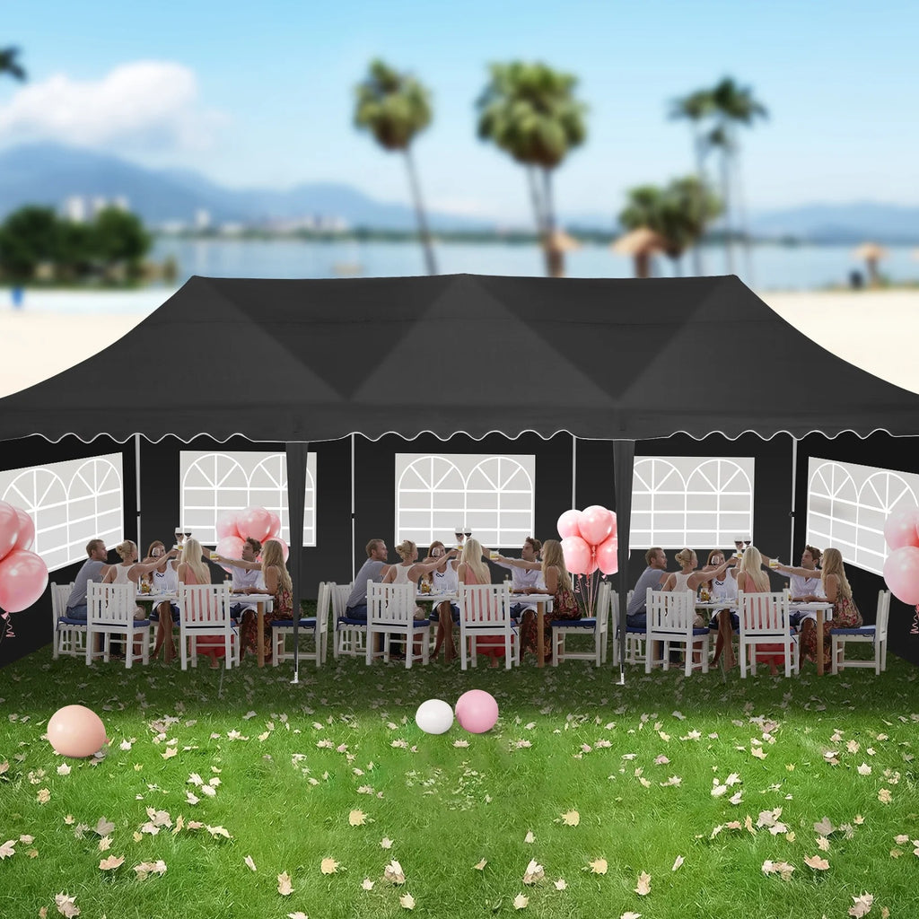 HOTEEL Canopy 10'x20' Pop Up Canopy Tent Heavy Duty Waterproof Adjustable Commercial Instant Canopy Outdoor Party Canopy Parties,Wedding,Outside Patio,Event,Backyard,White