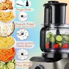14 Cup Food Processor, 11-in-1 Food Processor and Blender Combo with Large Chute, 51 oz for Smoothies & Ice, for Chopping, Grinding, Slicing, Shredding, Purees & Dough, Dishwasher Safe