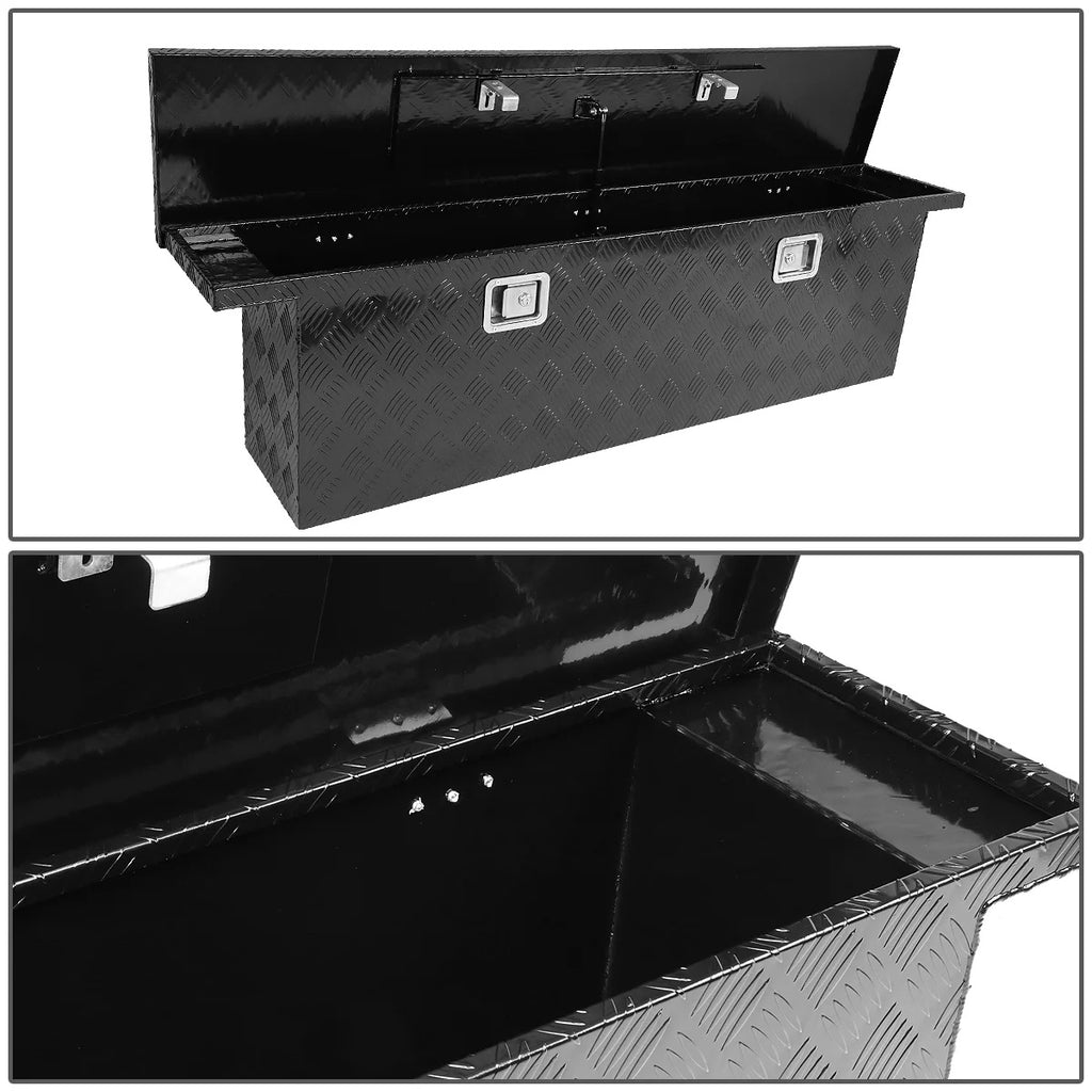 DNA Motoring 63"x 12"x16.5" Aluminum Pickup Truck Bed Trailer Storage Tool Box w/ Key Lock (Black)
