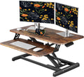 32" Height Adjustable Standing Desk Converter, Sit-Stand Desk Riser with Keyboard Tray, Desktop Workstation Riser for Home Office