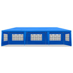 10'x30' Outdoor Party Tent With 8 Removable Sidewalls Canopy Blue Waterproof Shelters Gazebo For BBQ Birthday Party Wedding Events Backyard Garden And Patio