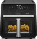 Air Fryer 8 Qt | TurboFry® 4-in-1 with 450°F Hi-Fry Option for Crispier Results | Bake, Dehydrate, Frozen | XL Nonstick Dishwasher-Safe Basket | Stainless Steel
