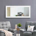 Tall Full Length Mirror, Oversized Rectangle Full Body Wall Mounted Mirror with Smooth Faux Wood Frame