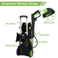 CASEMIOL 1800W Electric Pressure Washer, 3800 PSI, 2.6 GPM Power Washer with Safety Lock & TSS, 19.7ft Hose, 4 Nozzles, Portable High Pressure Cleaning Machine for Cars, Driveways, Patios, Green