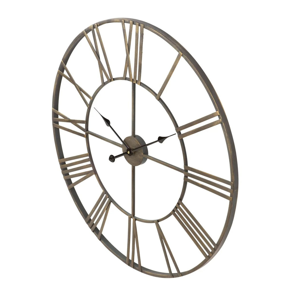 Modern Round Metal Wall Clock, Decorative Circular Hanging Clock for Living Room, Bedroom and Office