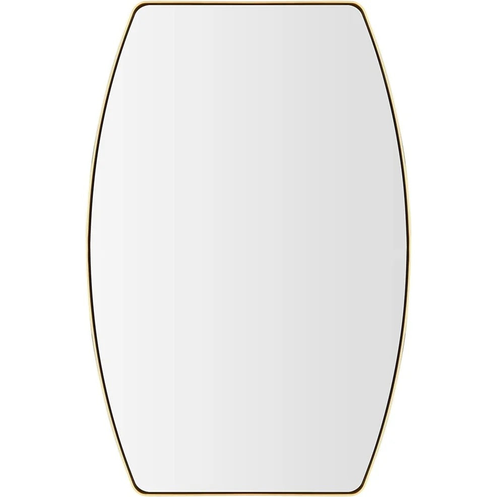 Modern Oblong Metal Wall Mirror, Decorative Elongated Hanging Mirror for Living Room, Bedroom and Entryway