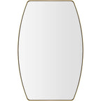Modern Oblong Metal Wall Mirror, Decorative Elongated Hanging Mirror for Living Room, Bedroom and Entryway