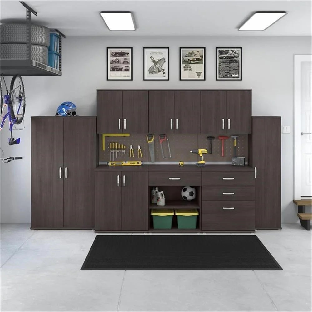 Pemberly Row Garage Storage Cabinet with Doors in White - Engineered Wood