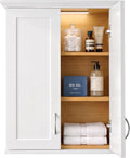 Bathroom Cabinet Wall Mount with DIY Lighting Dual-Tone Design
