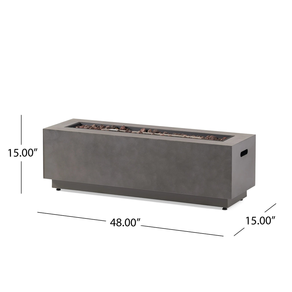 Christopher Knight Home Wellington Outdoor 50,000 BTU Rectangular Fire Pit (No Tank Holder) by  Brushed Brown