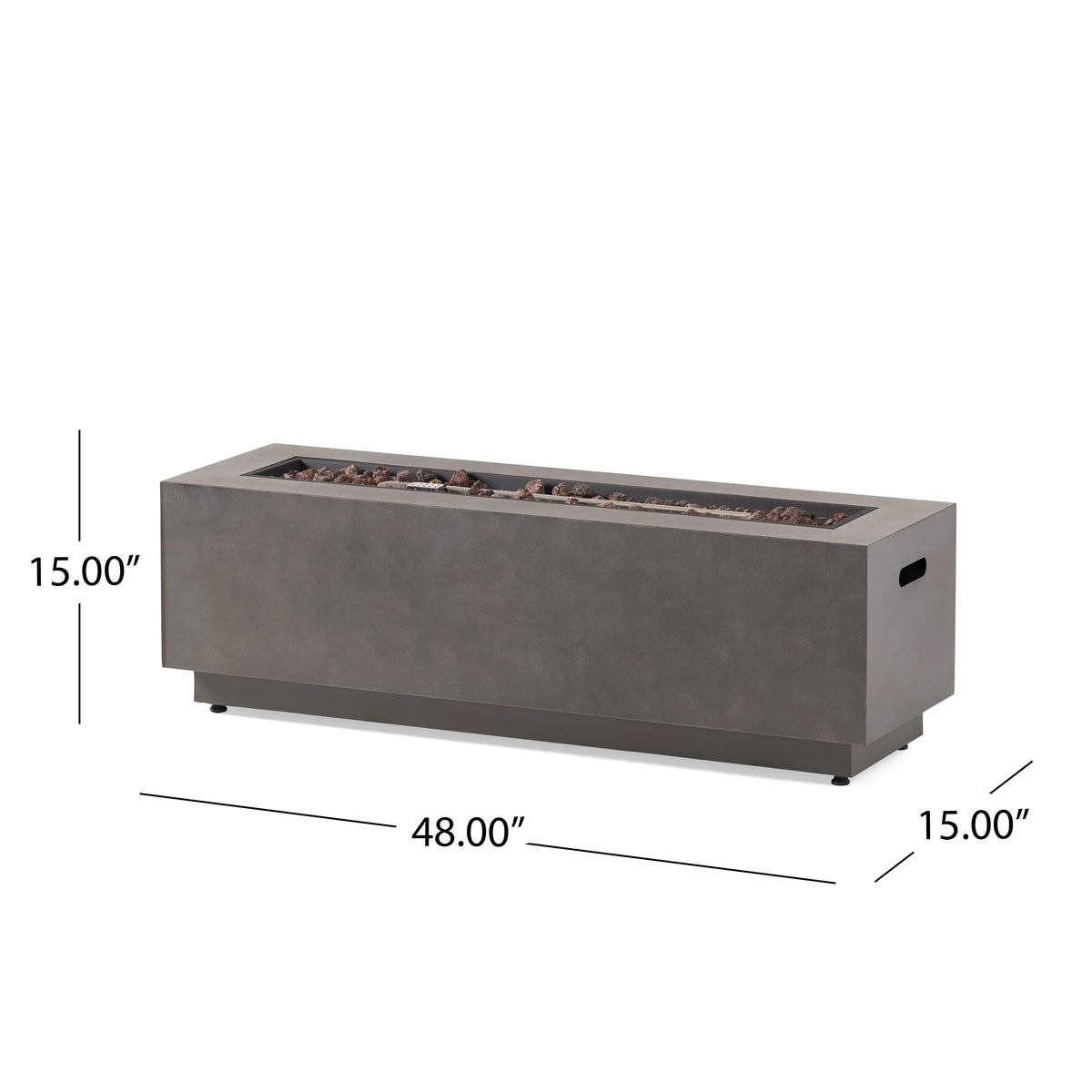Christopher Knight Home Wellington Outdoor 50,000 BTU Rectangular Fire Pit (No Tank Holder) by  Brushed Brown