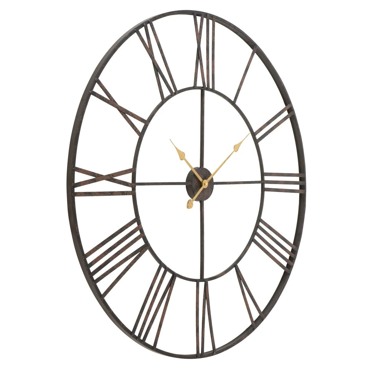 Modern Round Metal Wall Clock, Decorative Circular Hanging Clock for Living Room, Bedroom and Office