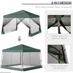 CoSoTower Slant Leg Pop Up Tent with Netting and Carry Bag, Instant Sun Shelter, Tents for Parties, Height Adjustable, for Outdoor, Garden, Patio, (11.5'X11.5' Base / 10'X10' Top), Green