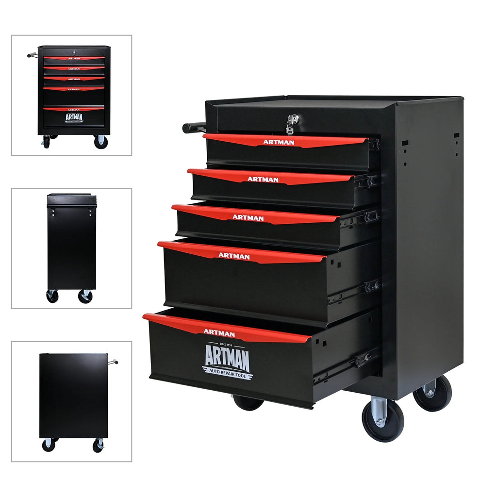 ARTMAN  20" 5-Drawer Rolling Metal Tool Chest Cabinet,Steel Tool Storage Box Organizer for Garage Workshop Warehouse