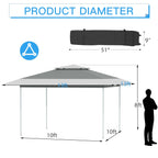 AVAWING 12x12 ft Outdoor Pop-up Canopy Party Tent Easy Setup Patio Wedding Tent, Khaki