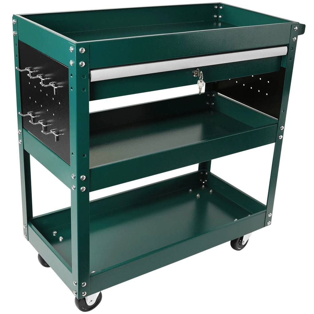 DUOSONG 5-Drawer Rolling Tool Chest, High Capacity Tool Storage Cabinet W/Lockable Wheels, Adjustable Shelf & Anti-Slip Liner, Detachable Tool Box Organizer, Rolling Tool Cabinet Blue Steel Tools &