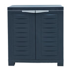 Sunnydaze Adjustable 25.5" Plastic 1-Shelf Freestanding Garage Storage Cabinet, Gray w/ Charcoal Trim