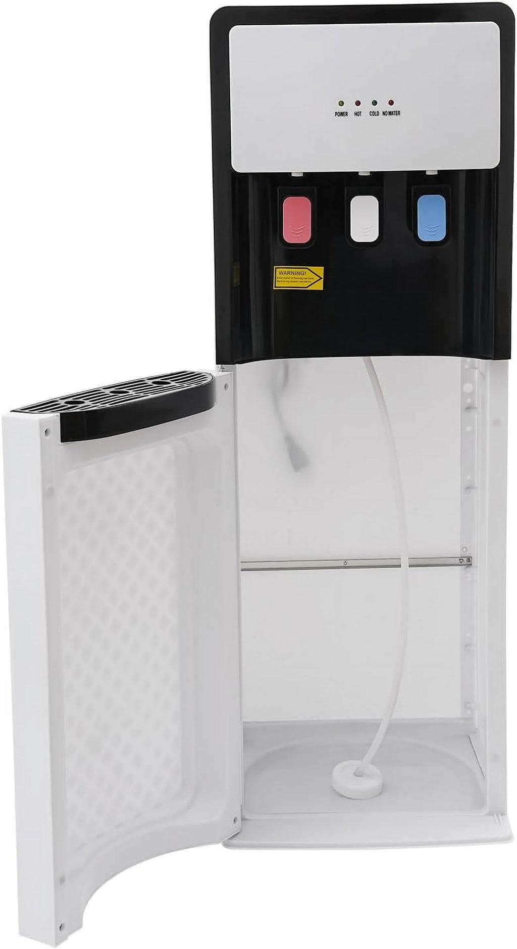 Bottom Loading Water Cooler Dispenser, Storage Cabinet Drinking Fountain Hot & Cold Standing Water Dispenser with Anti-Scalding Design Safety Lock for Home Office (Silver Grey)