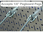 Wall Control Pegboard Hobby Craft Pegboard Organizer Storage Kit with Gray Pegboard and White Accessories