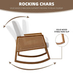 Upholstered Tall Back Rocking Chair, Smooth Gliding Accent Armchair for Comfortable Living Room Seating