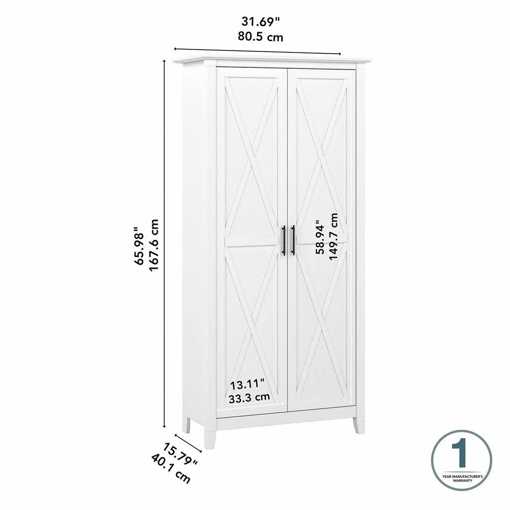 Key West Tall Storage Cabinet with Doors in Bing Cherry - Engineered Wood