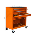 4 Drawers Multifunctional Tool Cart with Wheel Steel Tool Chest Storage Cabinet