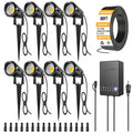 8 Pack 5W LED Landscape Lighting Kit, 3000K Warm White Low Voltage Outdoor Garden Pathway Lights