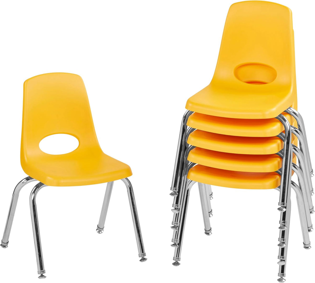 10" School Stack Chair with Swivel Glides, Purple, 6-Pack