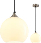 Amber Pendant Lights Kitchen Island 3 Pack, 5.9 in Seeded Glass Globe