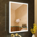31x28 Inch Two Doors Aluminum LED Bathroom Medicine Cabinet with Mirror