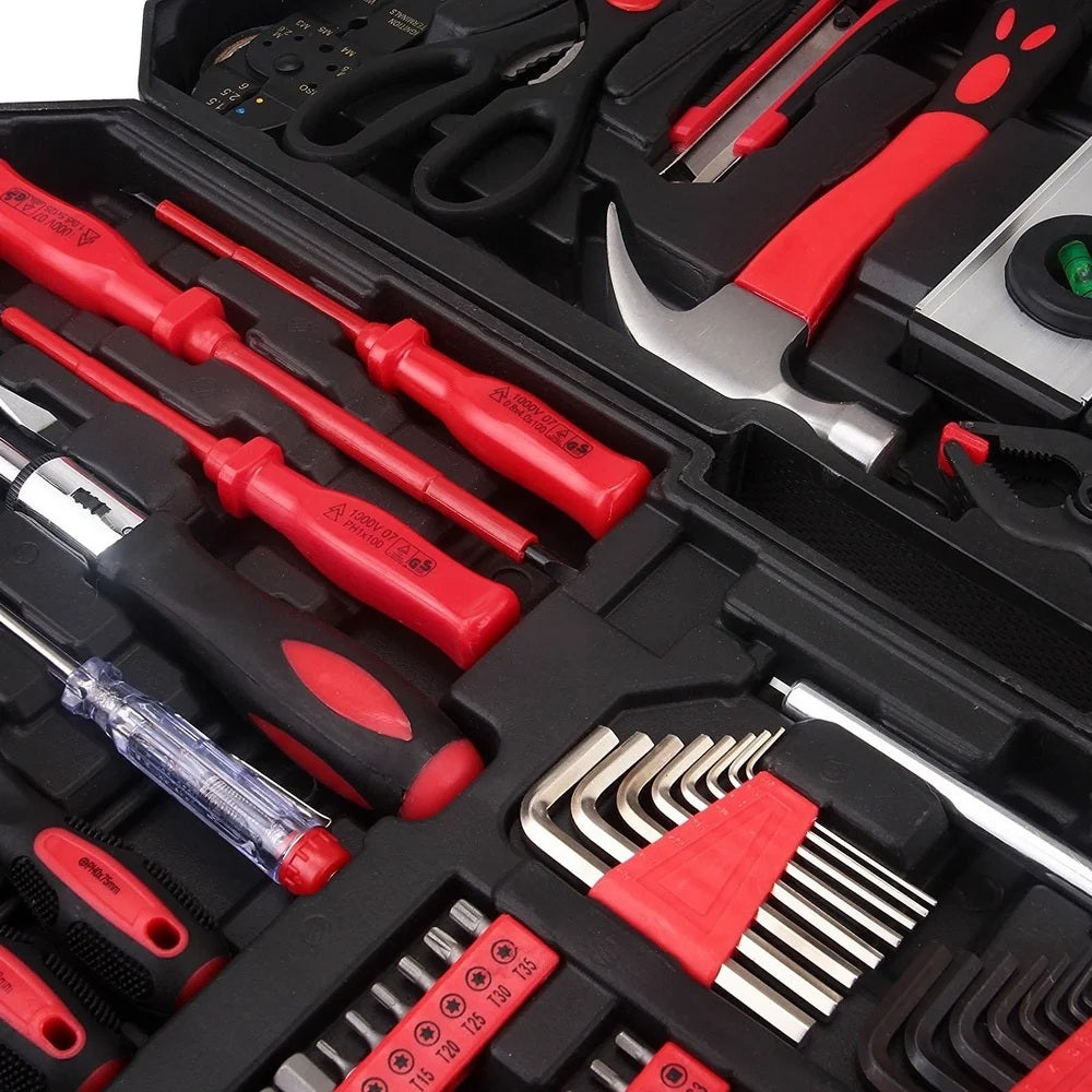 Tool Box with Tools 799pcs Household Tool Set with Aluminum Trolley Case, Auto Repair Tool Kit Toolbox and Wheels