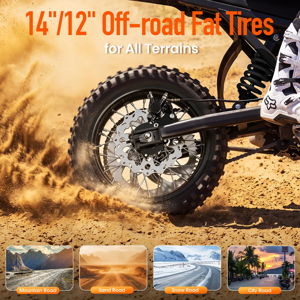 Electric Dirt Bike for Adults/Teens, 60V 55 Miles Range 3000W 37MPH