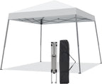 Canopy Tent, 10X10 FT Pop Up Canopy Outdoor Instant Tent Slant Legs with Carrying Bag, Portable Gazebo Shelter for Patio Deck Garden and Beach - 8X8 FT Canopy Cover (Dark Blue)