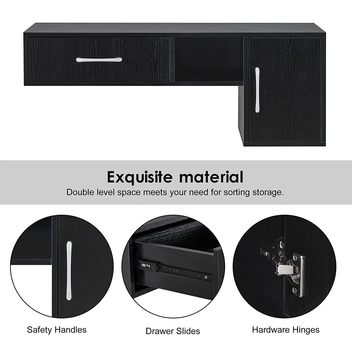 BarberPub Barber Wall Mount Station with Drawers, Beauty Multi-Functional Storage Cabinet 2530