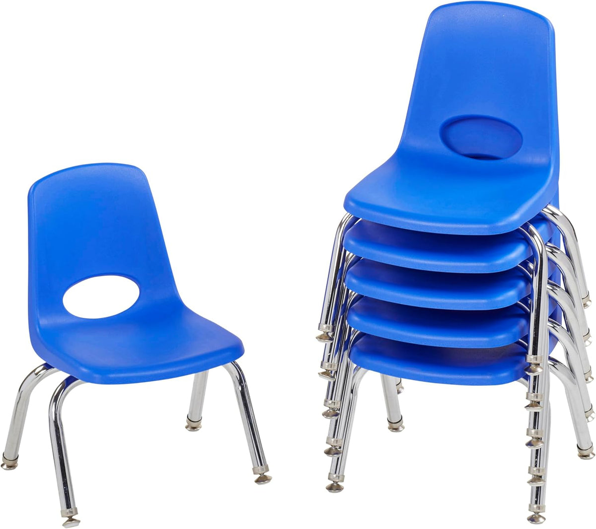 10" School Stack Chair with Swivel Glides, Purple, 6-Pack