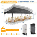 HOTEEL Canopy 10'x20' Pop Up Canopy Tent Heavy Duty Waterproof Adjustable Commercial Instant Canopy Outdoor Party Canopy Parties,Wedding,Outside Patio,Event,Backyard,White