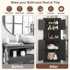 Blotout 68" Tall Farmhouse Corner Cabinet with 4 Doors, 28.3" W Barn Door Storage Cabinet with Adjustable Shelves, 5 Tier Corner Storage Cabinet for Bathroom,Living Room,Kitchen