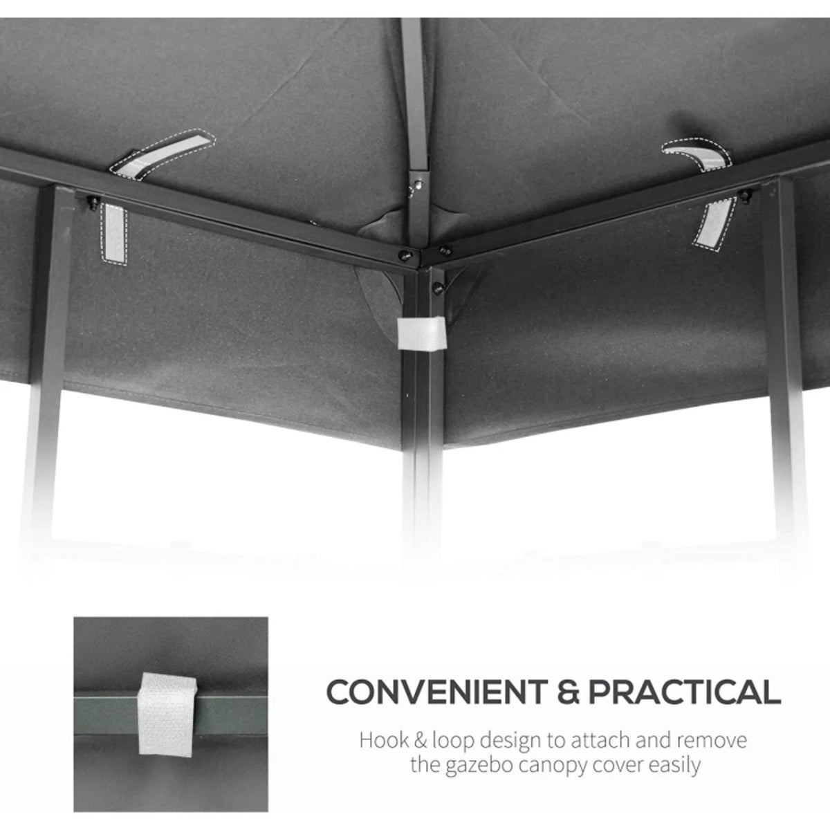 10x10 Ft Outdoor Patio Gazebo Replacement Canopy Double Tiered Gazebo Tent Roof Top Cover Only Frame Not Include Durable Replacement For Outdoor Shade Needs