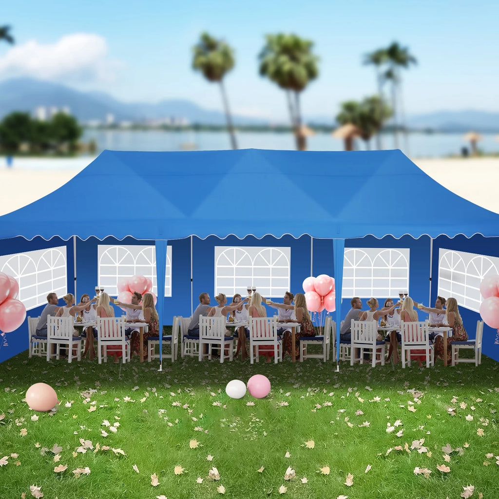 HOTEEL Canopy 10'x20' Pop Up Canopy Tent Heavy Duty Waterproof Adjustable Commercial Instant Canopy Outdoor Party Canopy Parties,Wedding,Outside Patio,Event,Backyard,White