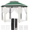 13x13 Gazebo Outdoor Canopy Shelter,Instant Patio Gazebo Sun Shade Canopy Tent with 6 Zippered Mesh Netting and Strong Steel Frame for Lawn,Garden,Backyard,Deck Party