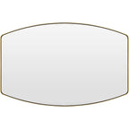 Modern Oblong Metal Wall Mirror, Decorative Elongated Hanging Mirror for Living Room, Bedroom and Entryway
